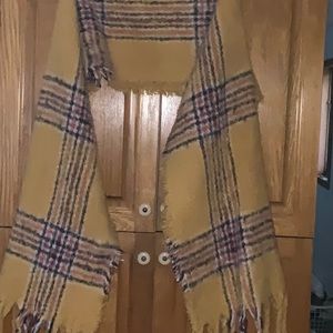 Steve Madden Yellow Plaid Scarf